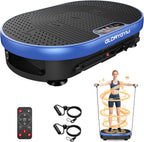 Plataforma de Vibración para Ejercicio para Body Shaker y Pérdida de Peso, Plataforma Vibratoria con Bandas de Resistencia, 120 Niveles de Velocidad, Control Remoto, Entrenamiento de Cuerpo Completo, Equipo Compacto de Gimnasio para el Hogar