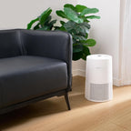 Amazon Basics Purificador de aire para el hogar y la oficina, 3 velocidades, temporizador, modo de suspensión (32 db), cubre hasta 1067 pies cuadrados, color blanco