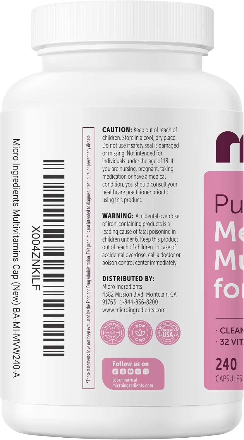 Micro Ingredients Cápsulas puras de multivitaminas metilatedas para...