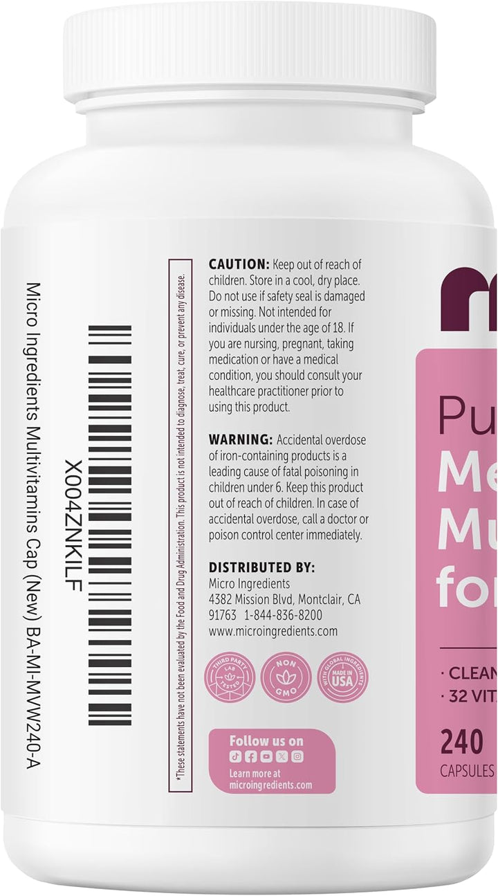 Micro Ingredients Cápsulas puras de multivitaminas metilatedas para...