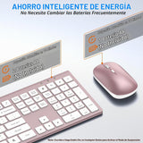 Combo de teclado y mouse inalámbricos, teclado y mouse de tamaño co...