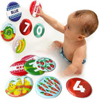 Tarjetas Didácticas Flotantes para Bañera - Aprende Números, Contar y Colores - Juguetes Educativos de Baño para Bebés y Niños Pequeños de 3 Meses o Más (Set de 21)