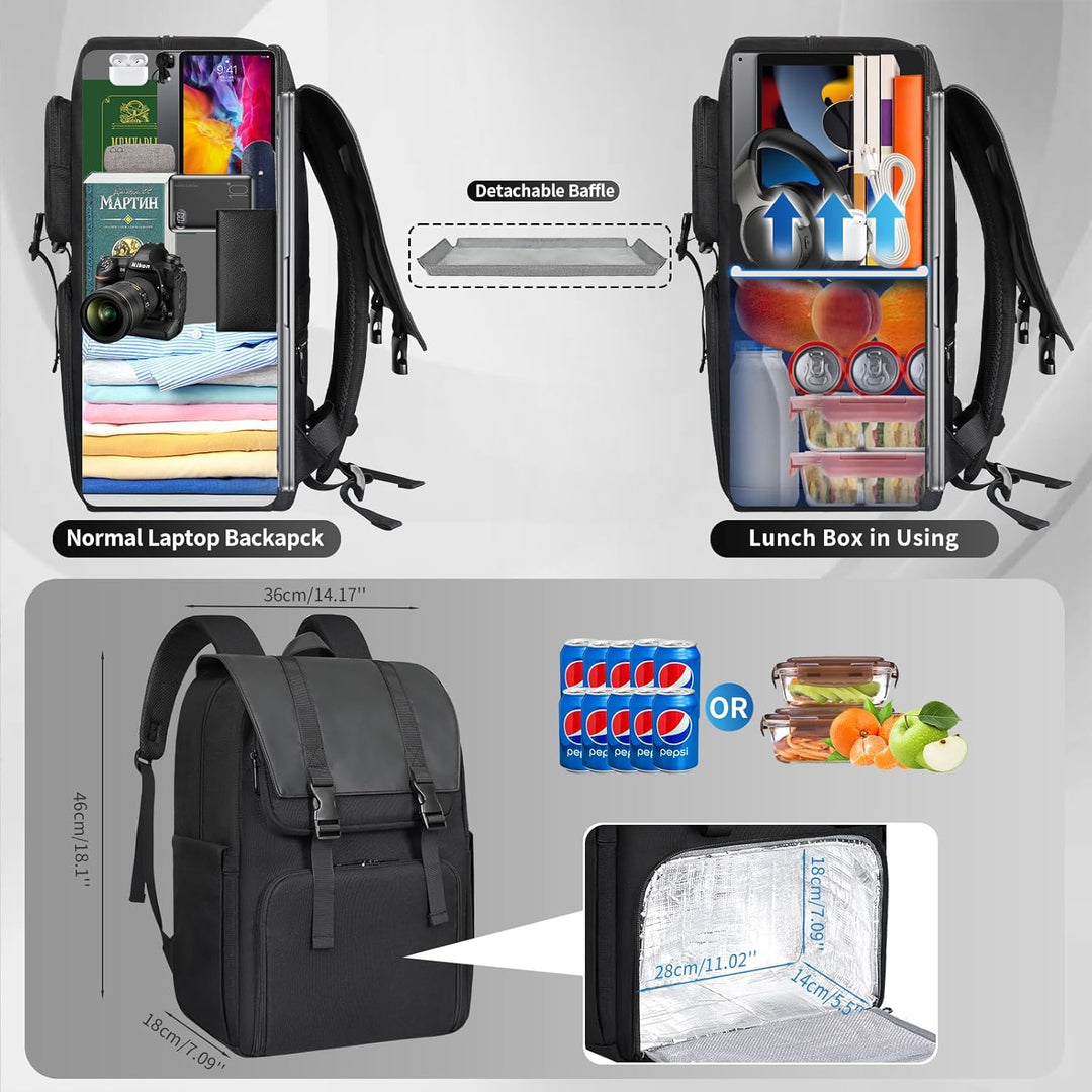 Mochila de almuerzo BERTASCHE para hombres, Negro