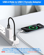 Adaptador USB-C hembra a USB-A macho, kit de 10 piezas, 10 Gbps y 60 W de carga