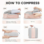 OlarHike Juego de 8 cubos de compresión para regalos de viaje, mamá, mujeres, artículos esenciales de viaje en avión, automóvil, crucero, bolsas compresibles expandibles para ahorrar espacio, bolsas