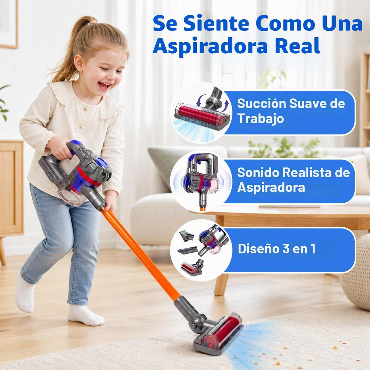 VARANO Juguete de vacío 3 en 1 para niños que realmente funciona con