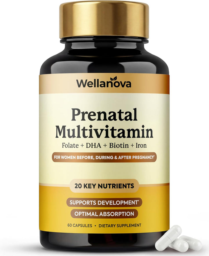 Wellanova Prenatals Multivitamínico para mujeres \u2013 con hierro...