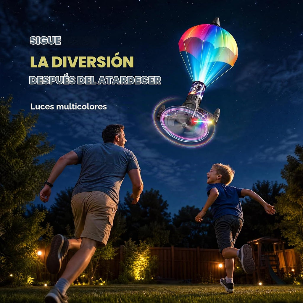 Lanzacohetes para niños con LED, juguetes de cohetes recargables para niños