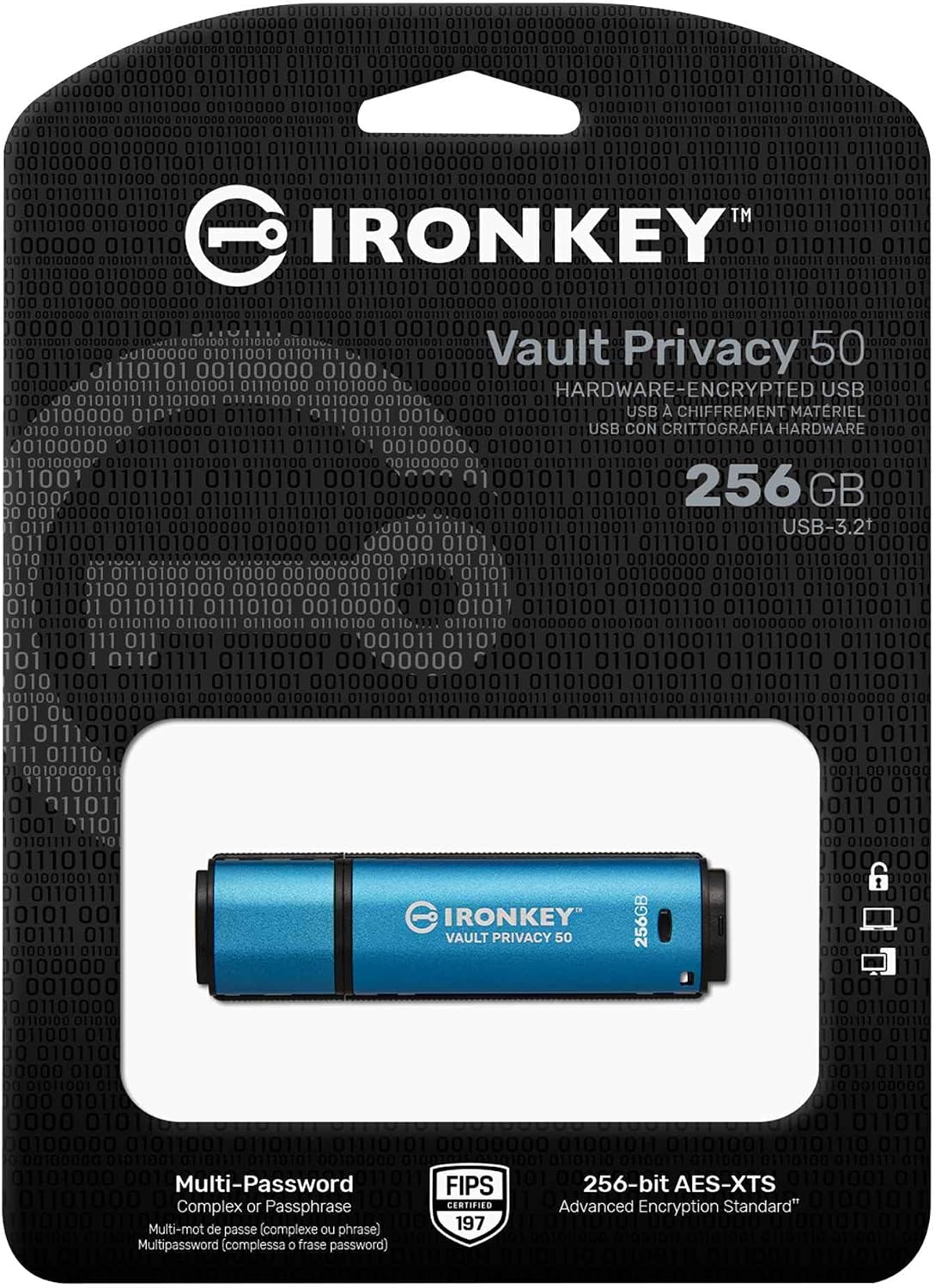 Kingston IronKey Vault Privacy 50 256GB USB cifrado | FIPS 197 | AE...