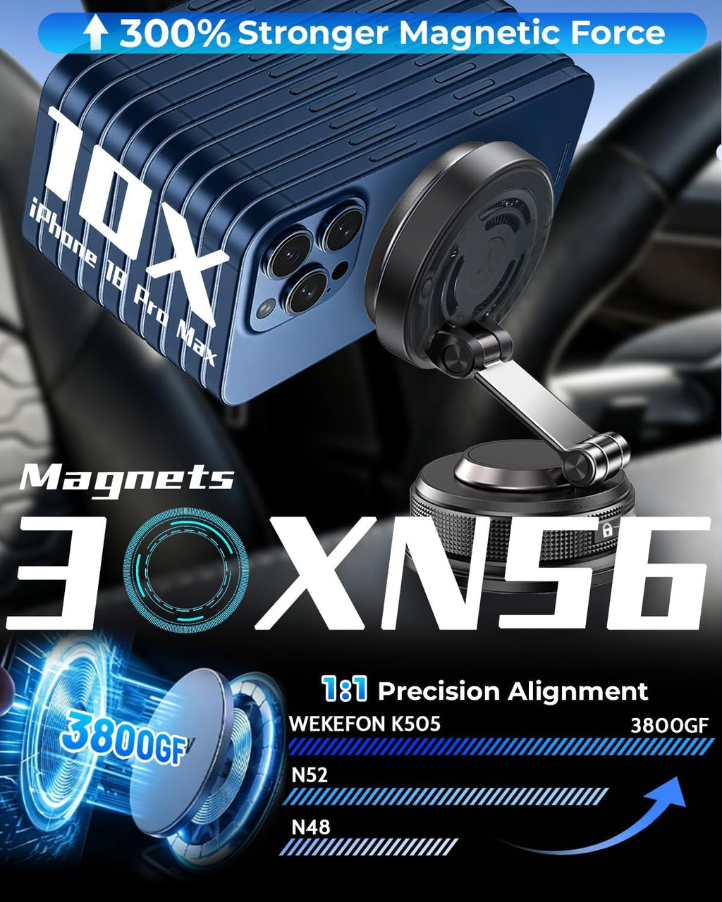 25W para el cargador del soporte del coche de Magsafe, cargador inalámbrico