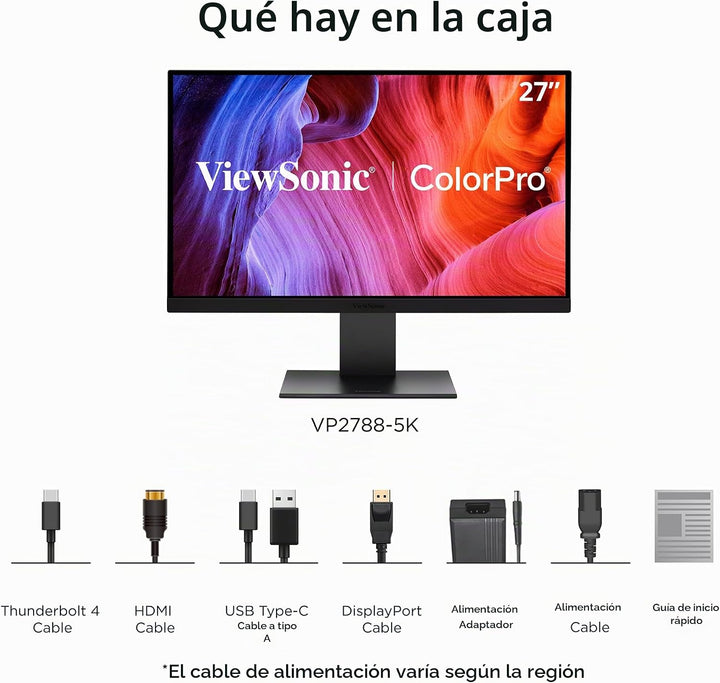 ViewSonic VP2788-5K Monitor de 27" 5K listo para Mac con 100% s...