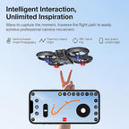 Drone con cámara UHD, dron con pantalla en el controlador para principiantes, cuadricóptero de control remoto con 2 baterías, inicio de una tecla, fácil de volar, retención de altitud, giros 3D