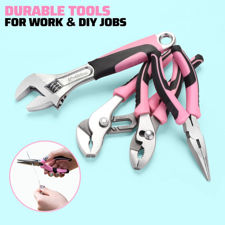 GOTOOLZ Juego de herramientas para el hogar de 269 piezas, kit de h...