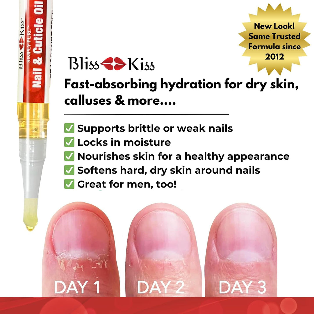 NUEVO Bliss Kiss simplemente aceite puro de cutícula y uña kit prin...