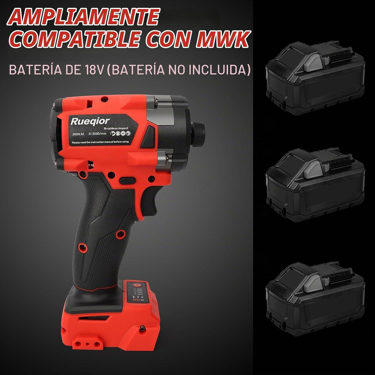 Destornillador de impacto inalámbrico de 1/4 pulgadas compatible