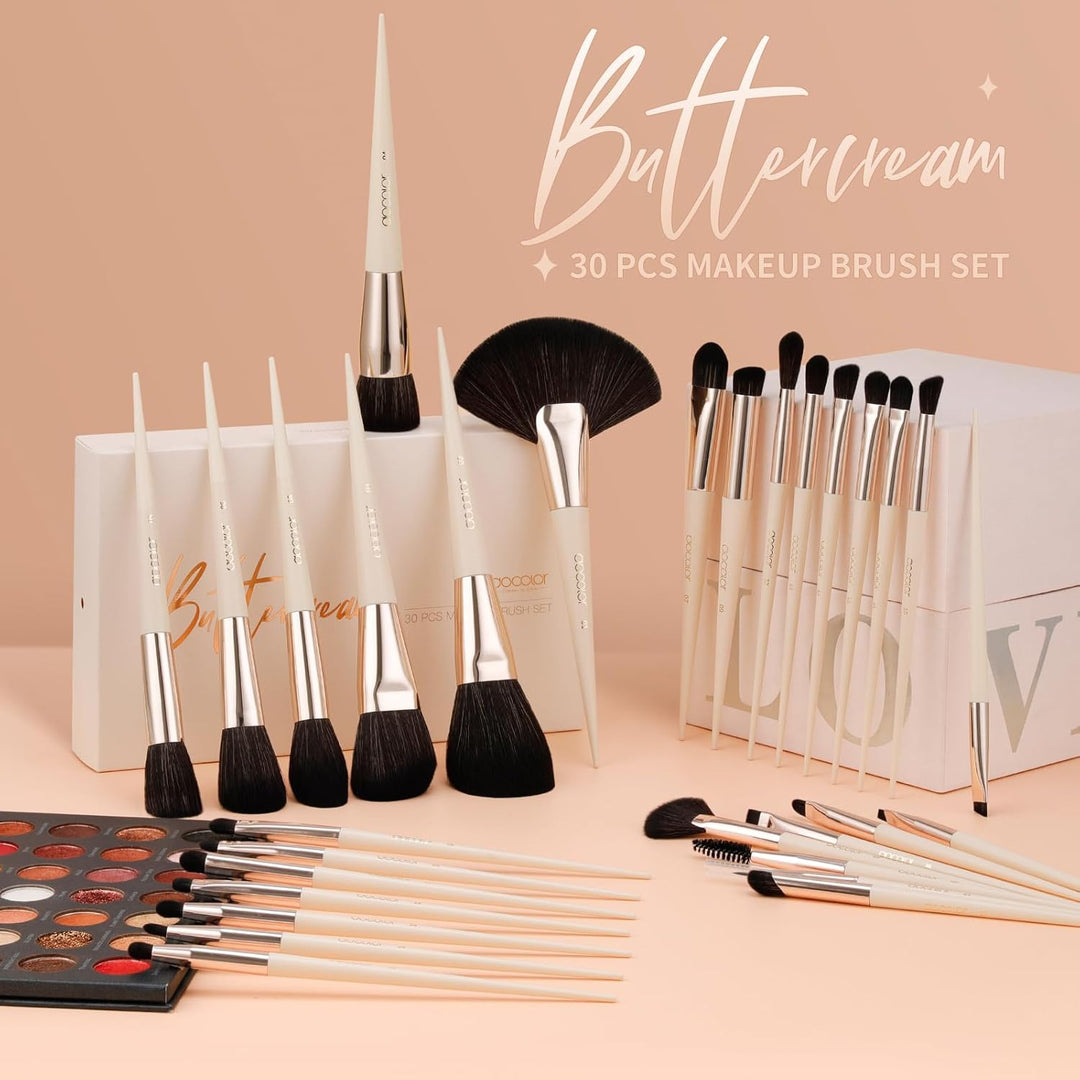 docolor - Juego de 30 brochas de maquillaje profesionales Kabuki si...