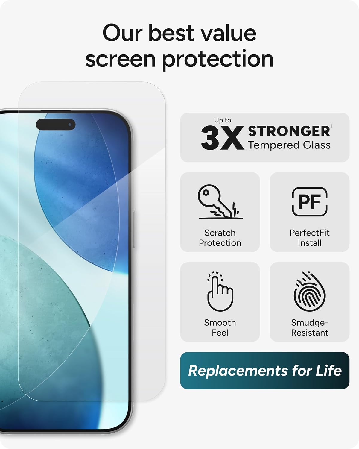 ZAGG Glass+ Protector de pantalla para iPhone 17