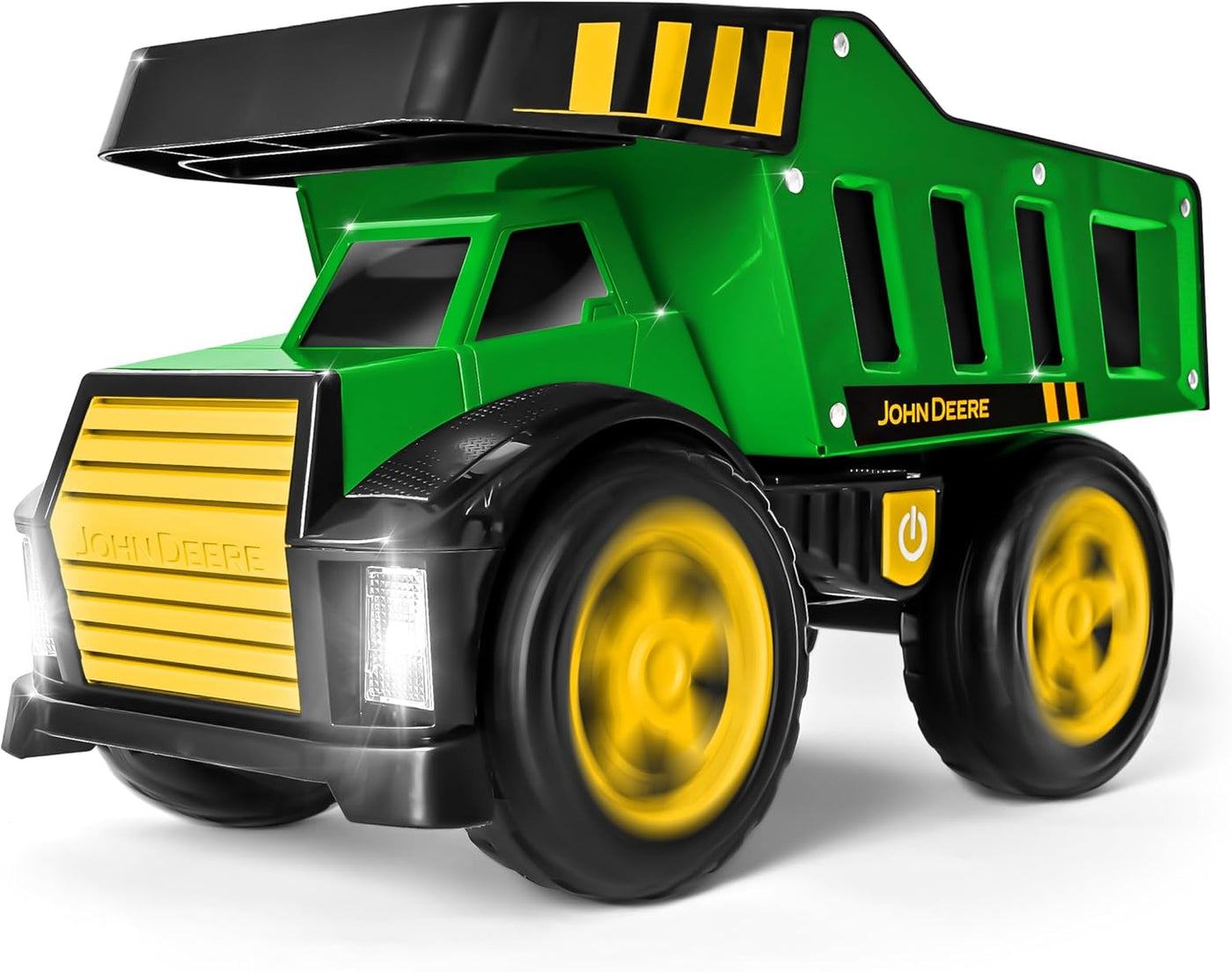 John Deere Camión volquete de acero de 16 pulgadas, luces y sonidos...