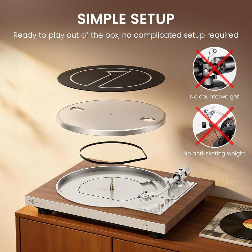 Tocadiscos 1 BY ONE totalmente automático con altavoces, tocadiscos de