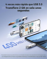 Lexar Unidad dual de estado sólido D50E de 512 GB, unidad flash USB...