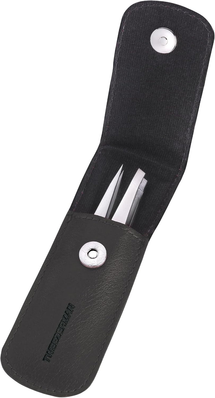Tweezerman Juego de pinzas pequeñas con estuche de viaje, pinzas de...