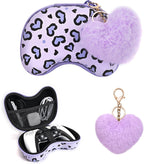 DLseego Love Leopard - Bolsa de almacenamiento de viaje para Xbox One, PlayStation5, PS4 Switch Pro, controlador inalámbrico, bolsa protectora portátil a prueba de golpes, 1 colgante de corazón de