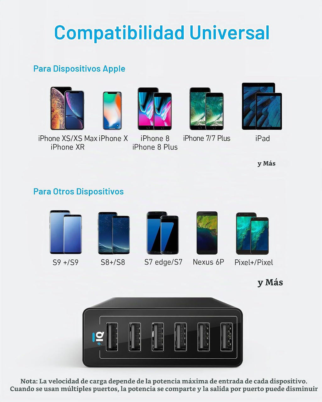 Anker, AK-A2123111, hub USB de 6 puertos