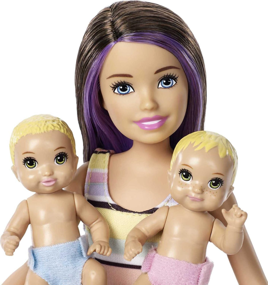 Muñecas y juego de Barbie Skipper Babysitters Inc, guardería para t...