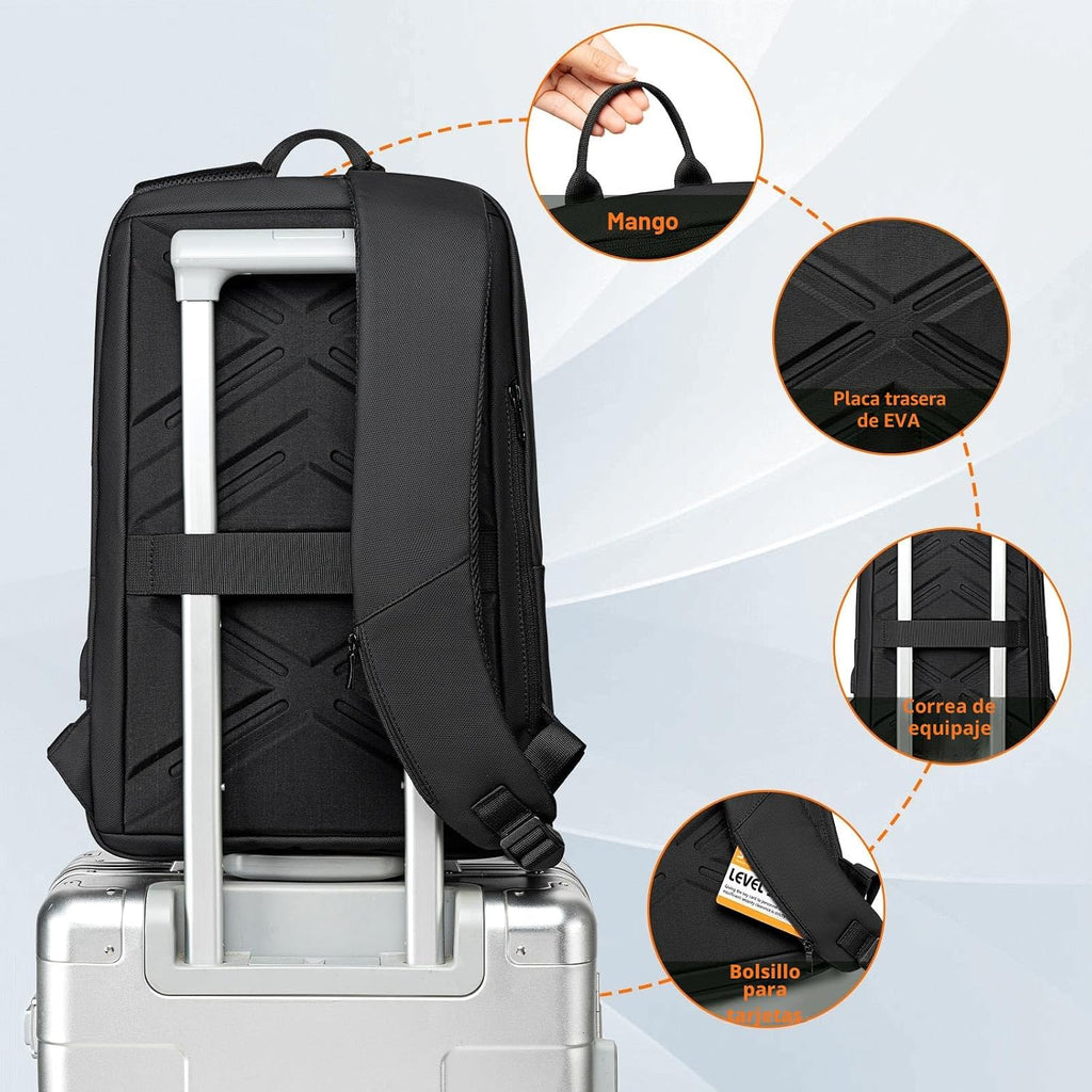 FENRUIEN Mochila delgada para laptop de 15.6 pulgadas, color negro