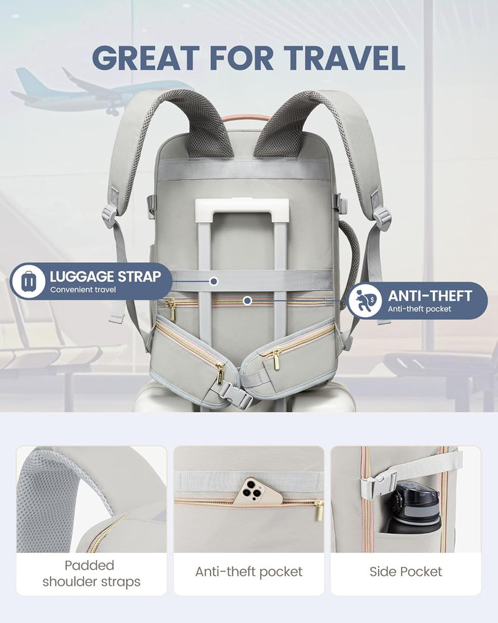 LOVEVOOK Mochila de viaje para mujer con correa para la cintura, mo...