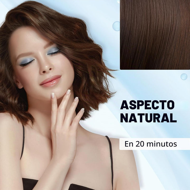 Ivnil Champú de tinte para el cabello color castaño oscuro 3 en 1 p...