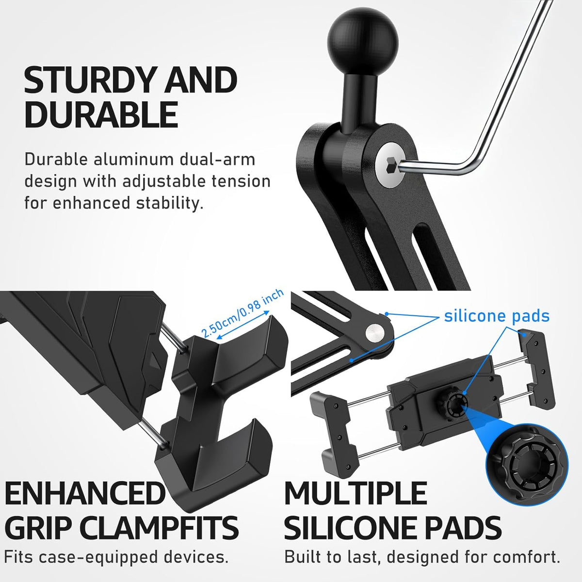 Soporte de pared para tableta y iPad, 4.7-15.6 pulg.