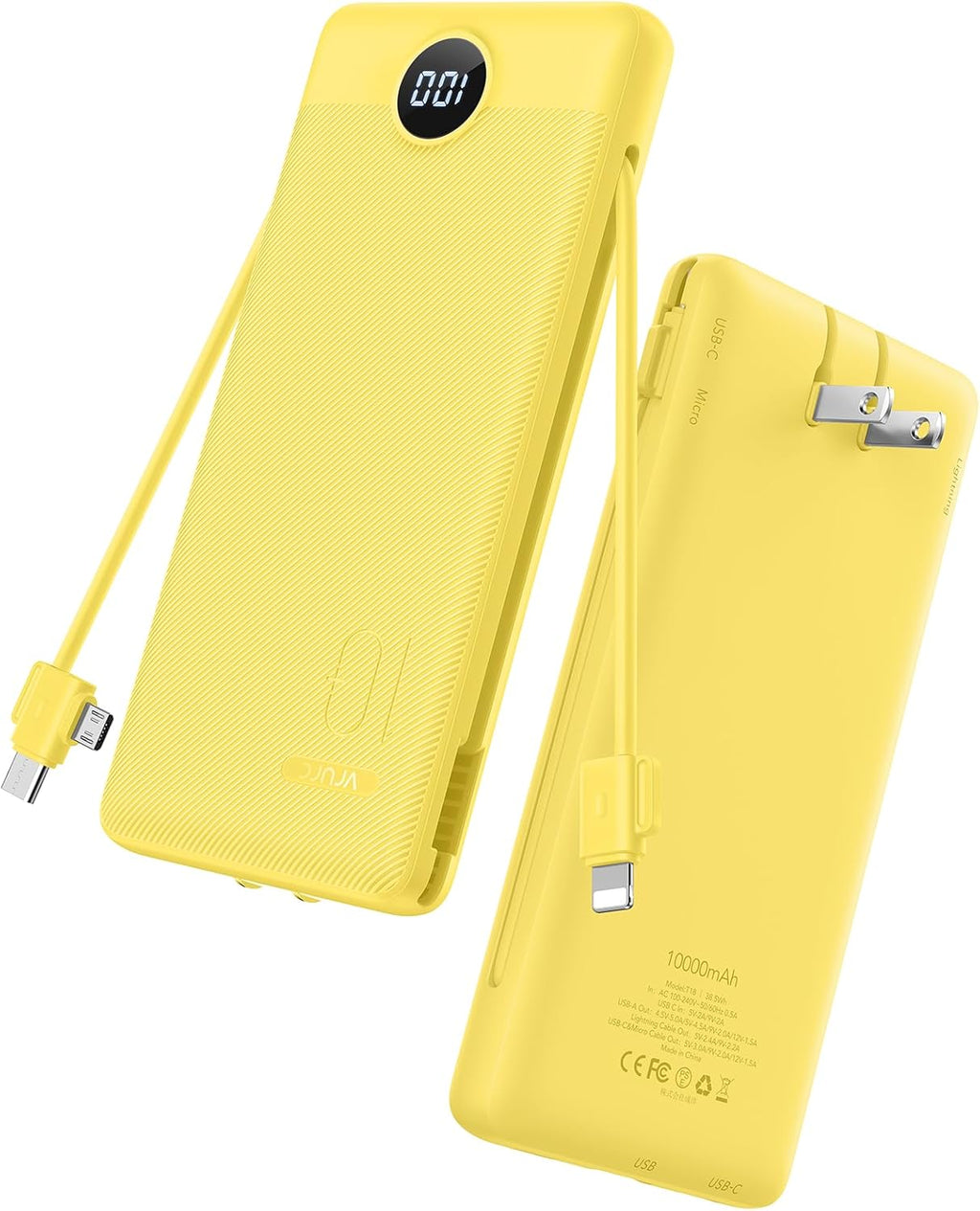VRURC Cargador Portátil con Enchufe de Pared, 10000mAh Cargador Por...