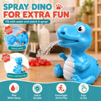 Juego de limpieza de dinosaurios para niños pequeños con escoba y trapeador para niños, juguete de limpieza de juego de simulación – 8 piezas de dinosaurios en aerosol y soporte de almacenamiento