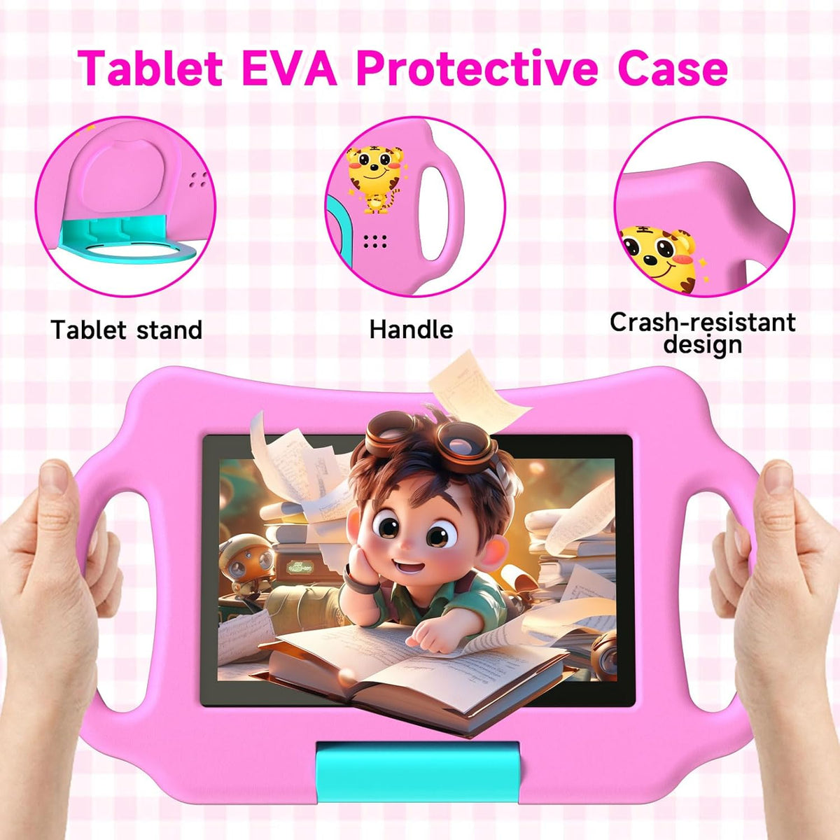 Vyrolina - Tableta infantil de 7 pulgadas, 4 GB de RAM, 32 GB, fund...