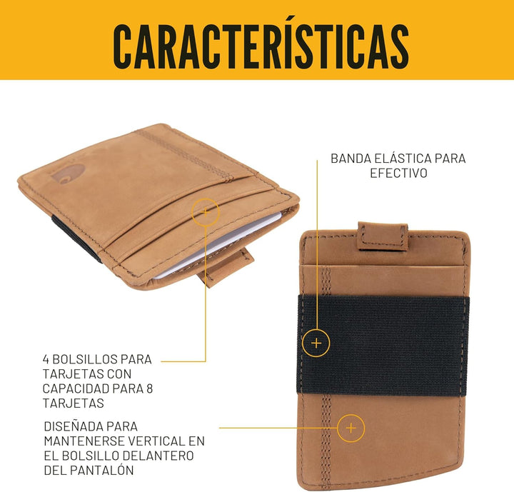 Carhartt Carteras de Cuero de Grano Completo para Hombre, Bloqueo R...