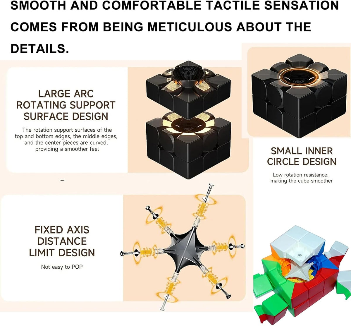 Cubo Mágico Gigante, Cubo de Velocidad 3x3 de 18 cm Gran Caja de Rompecabezas Sensorial 3D con Combinación de Colores, Regalo de Cumpleaños, Navidad y Relleno de Medias para Niños, Adultos, Juguetes