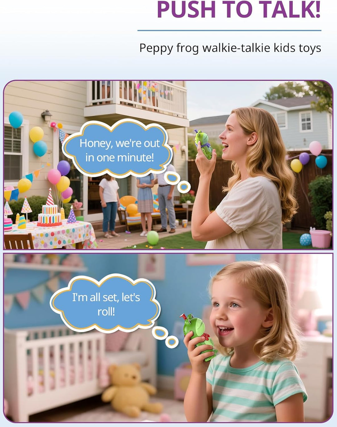 Inspireyes Walkie Talkies para niños pequeños recargables, juguetes...