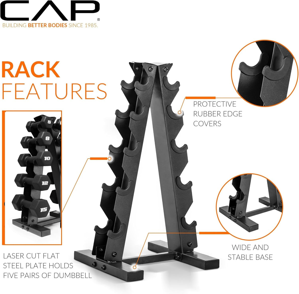 CAP Pares y juegos de mancuernas de neopreno Barbell | Negro