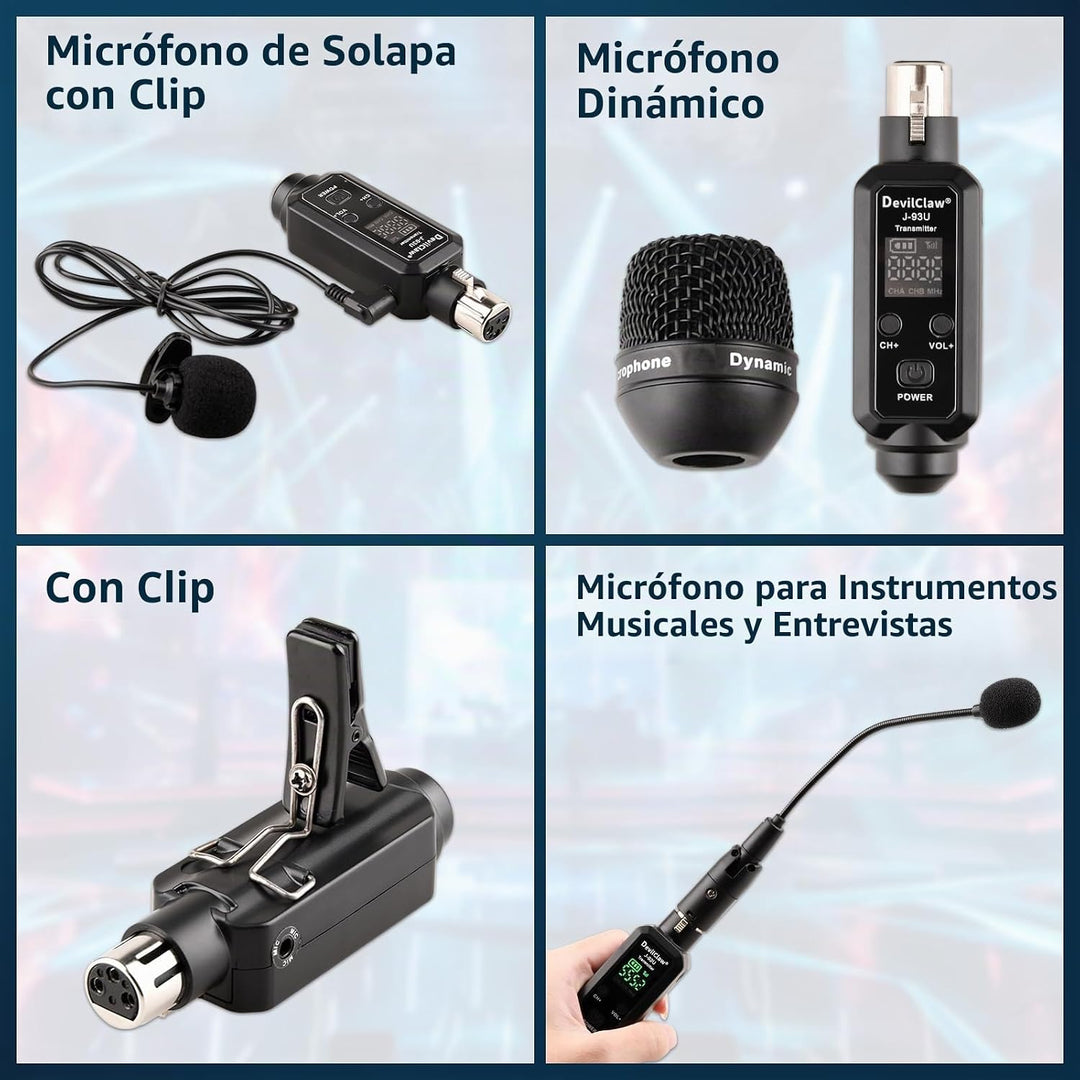 Devilclaw Sistema XLR inalámbrico Phantom Power de 48 V \u2013 0 V\...