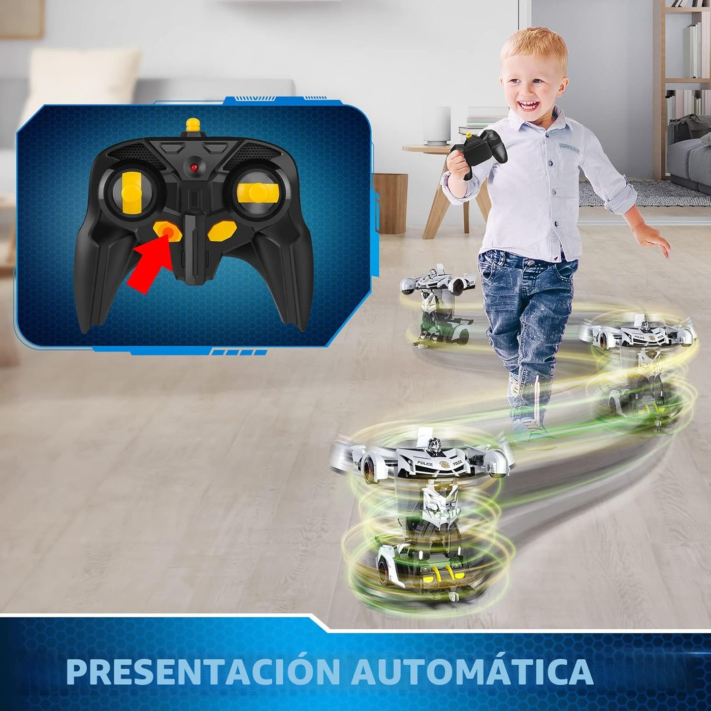 FDJ Auto a control remoto - Auto robot que se transforma, juguetes...