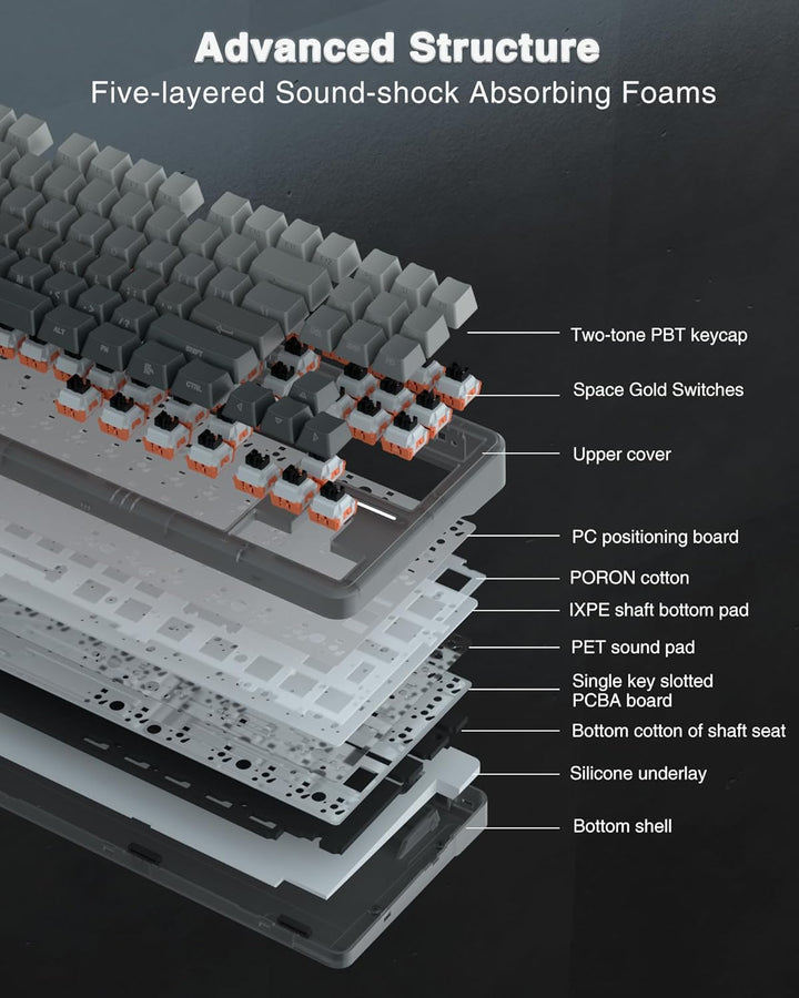 AULA F87 Pro Teclado Mecánico Inalámbrico, Teclado Personalizado In...
