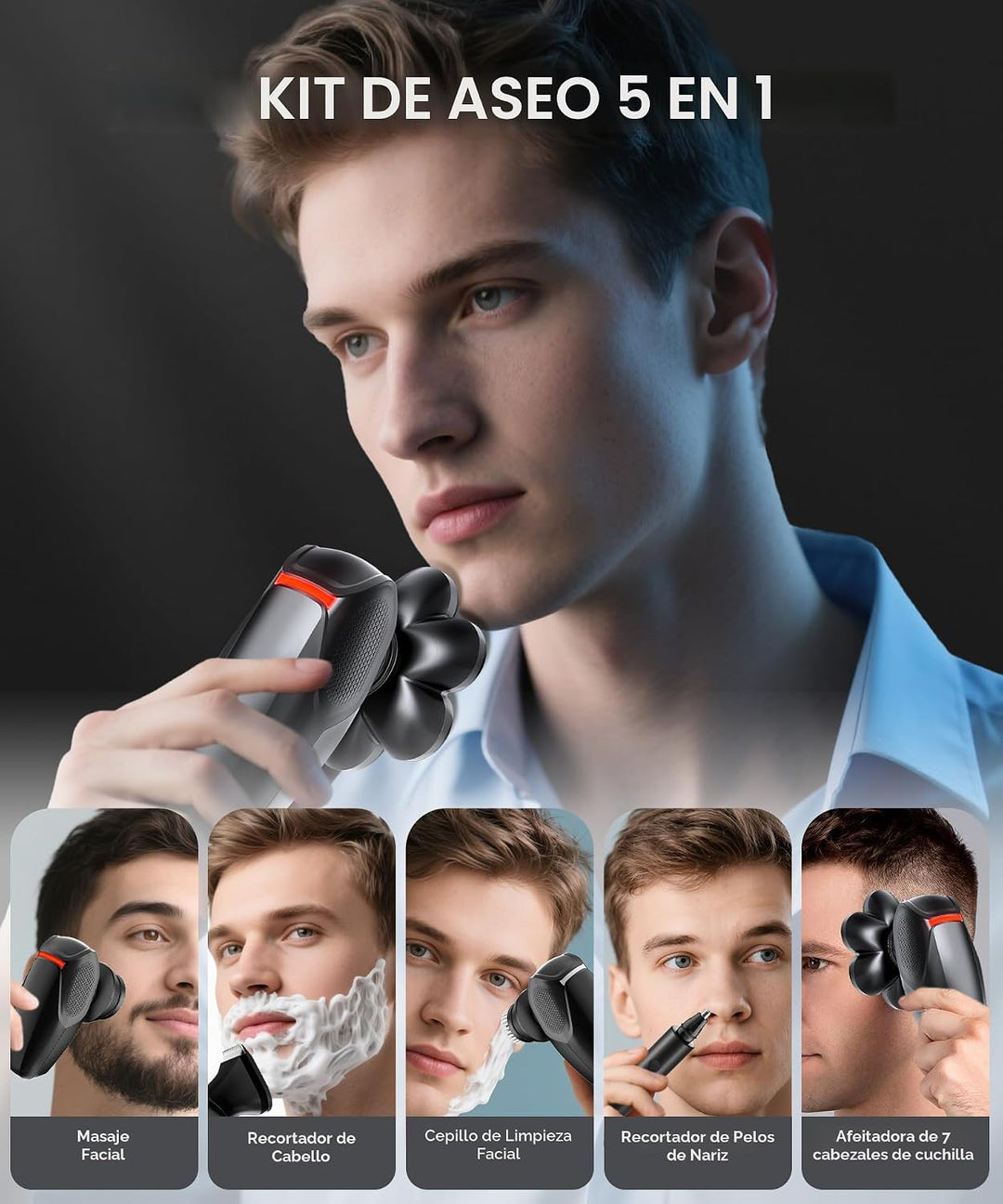 MALEGEBAZ Afeitadoras de cabeza para hombres calvos, kit de aseo 5...