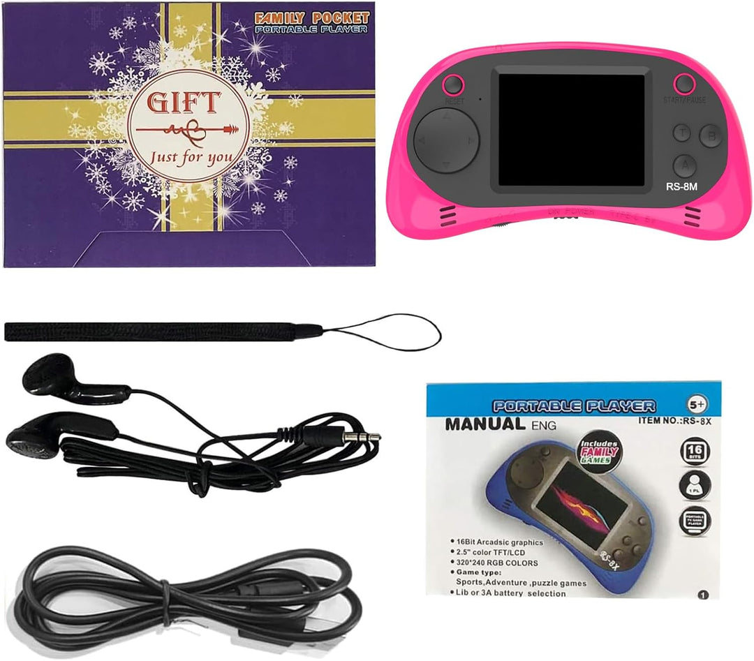EASEGMER Juegos de Mano Portátiles para Niños de 16 Bits con 220 Ju...