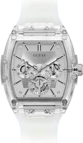 GUESS Serie GW0G para hombre | Reloj de tendencia analógica | Caja de policarbonato | Pulsera de silicona | Resistencia al agua 50M