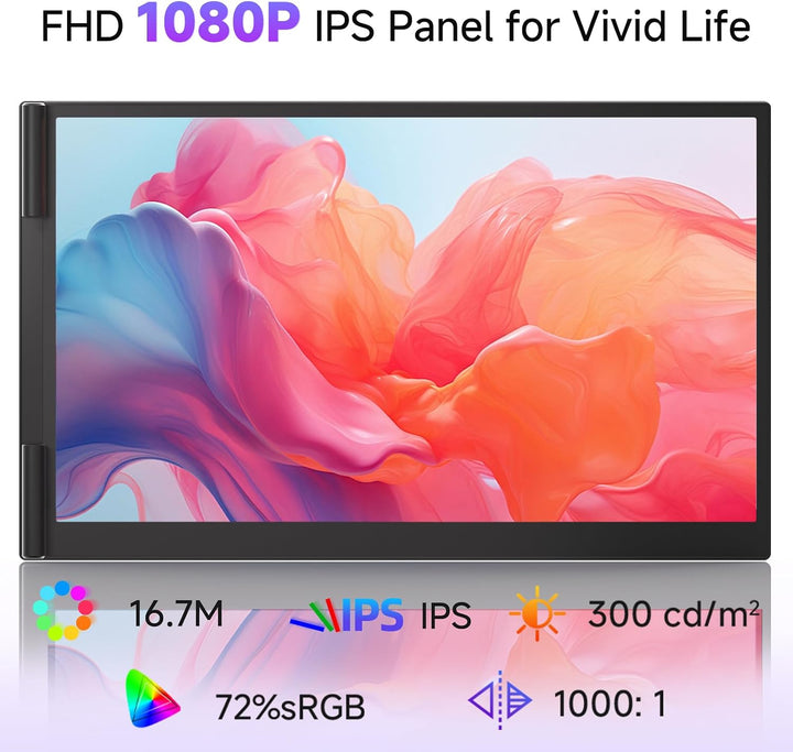 ROYY - Extensor de pantalla para laptop, monitor portátil 1080P FHD...