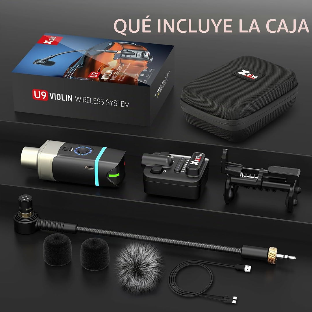 Xvive Sistema inalámbrico de violín U9 con transmisor y receptor de...