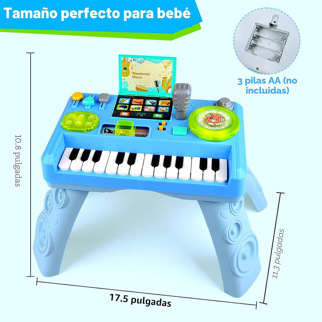Baby DJ Table - Piano musical para niños pequeños con música y luz