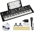 Piano de teclado para niños, piano electrónico de 61 teclas (negro)
