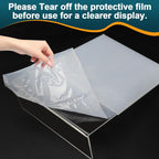 Paquete de 12 soportes acrílicos para letreros de 8.5x11 pulgadas, soporte de mesa de papel de plástico transparente, soporte de menú vertical en forma de L, soporte de exhibición de fotos y volantes